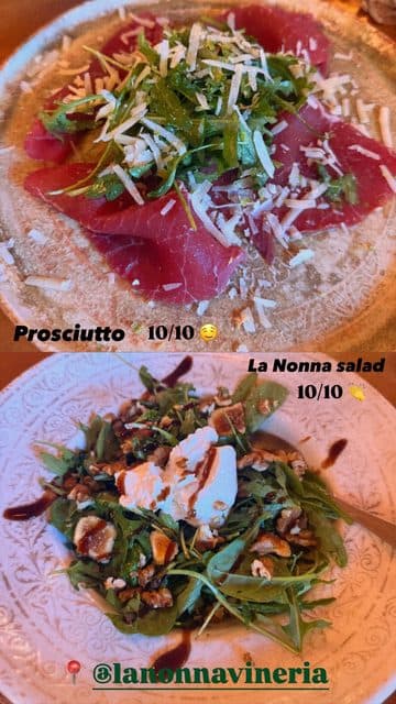 Instagram story από influencer στη La Nonna Vineria