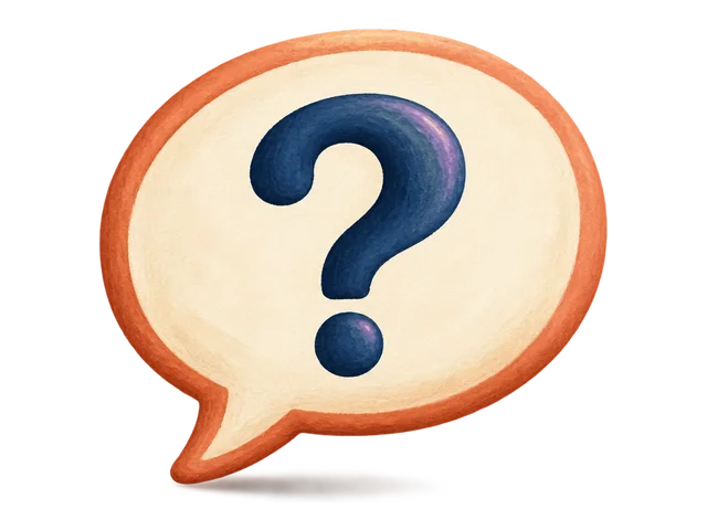 A speech bubble with a question mark