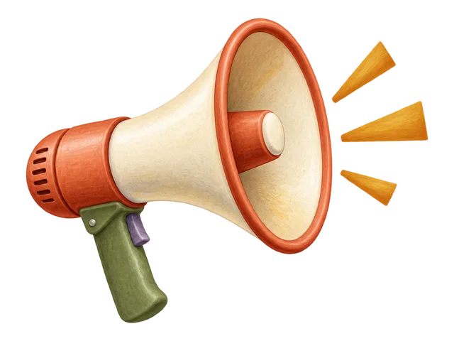 A megaphone with sound lines