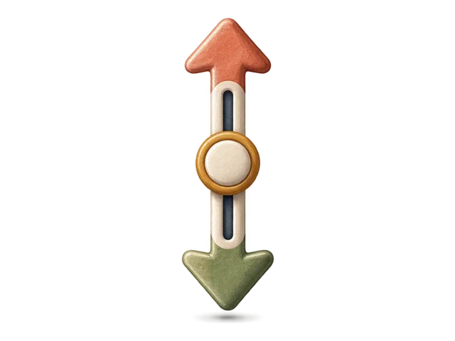 A slider between an upward arrow and a downward arrow