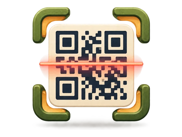 Ένας κωδικός QR μέσα σε πλαίσιο σάρωσης
